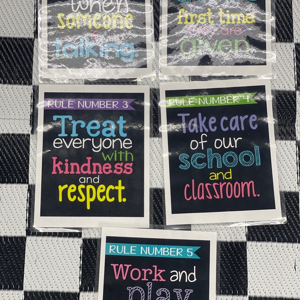 Colorful Classroom Rule Posters